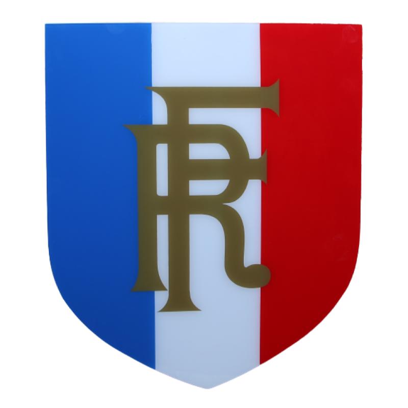 Ecusson porte-drapeau bouclier RF moderne