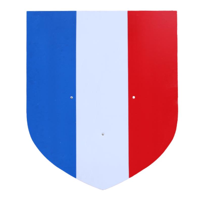 Ecusson porte-drapeau bouclier tricolore bandes droites
