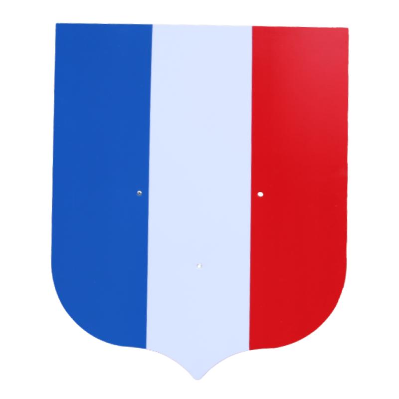 Ecusson porte-drapeau pointe tricolore bandes droites