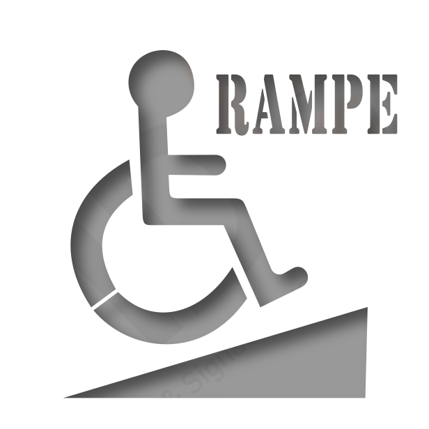 Pochoir rampe handicap