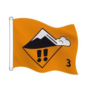 Pavillon de risque de montagne marqué orange