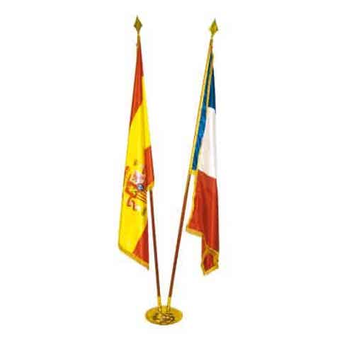 Lot de 2 drapeaux de mairie prestige France et Pays du monde