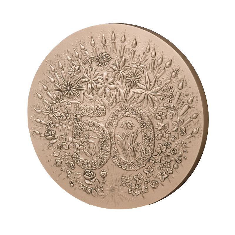 Médaille Noces d'or Bronze monétaire 50 ans de mariage