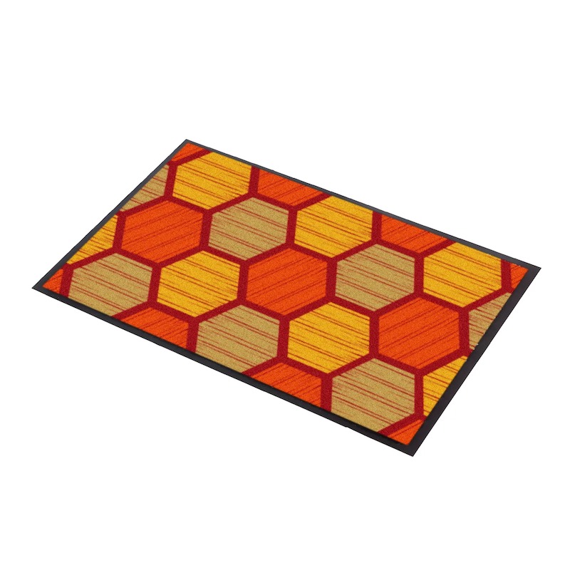 Tapis Design Imperial pour entrée Honeycomb Orange