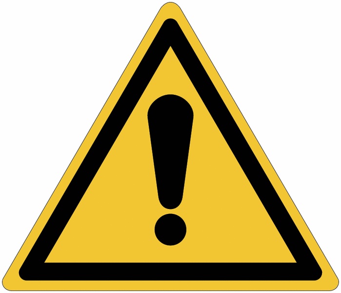 Panneaux et autocollants ISO 7010 - Danger Général - W001