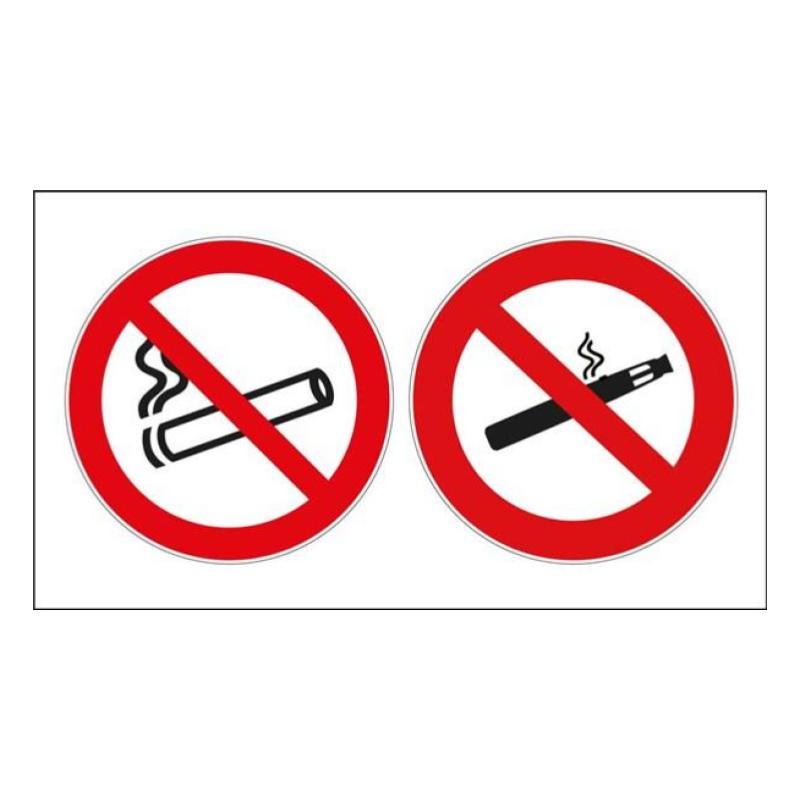 Panneau défense de vapoter et interdiction de fumer