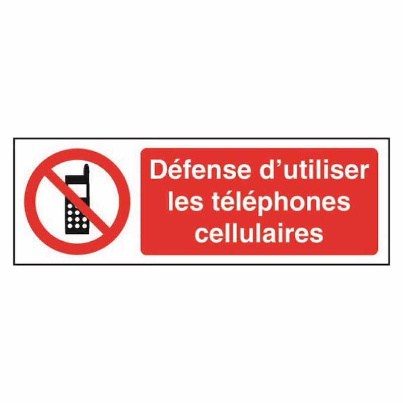 Signalétique défense d'utiliser les téléphones céllulaires