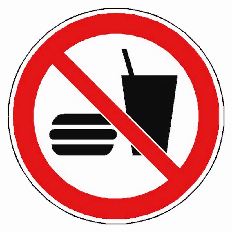 Signalétique interdiction de manger ou boire
