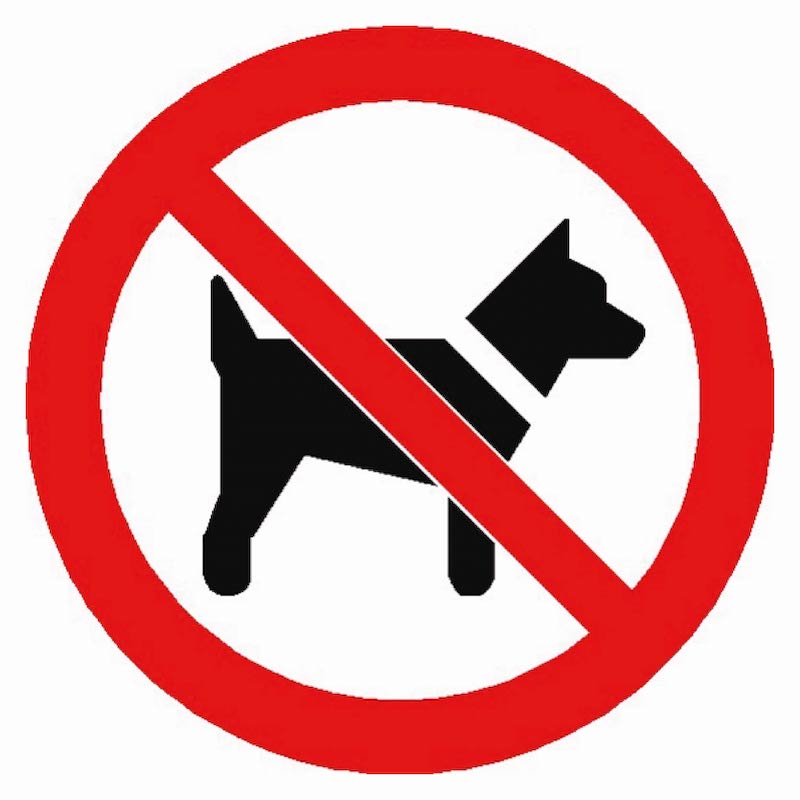 Signalétique interdiction aux chiens