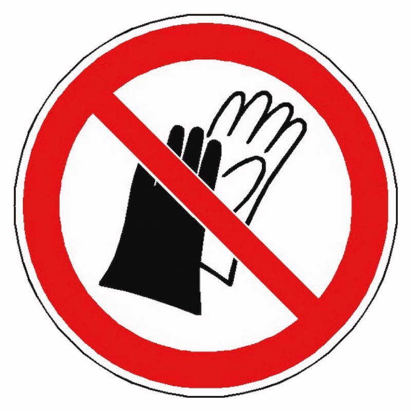 Signalétique port des gants interdit