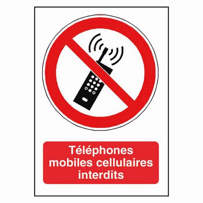 Signalétique téléphones mobiles cellulaires interdits