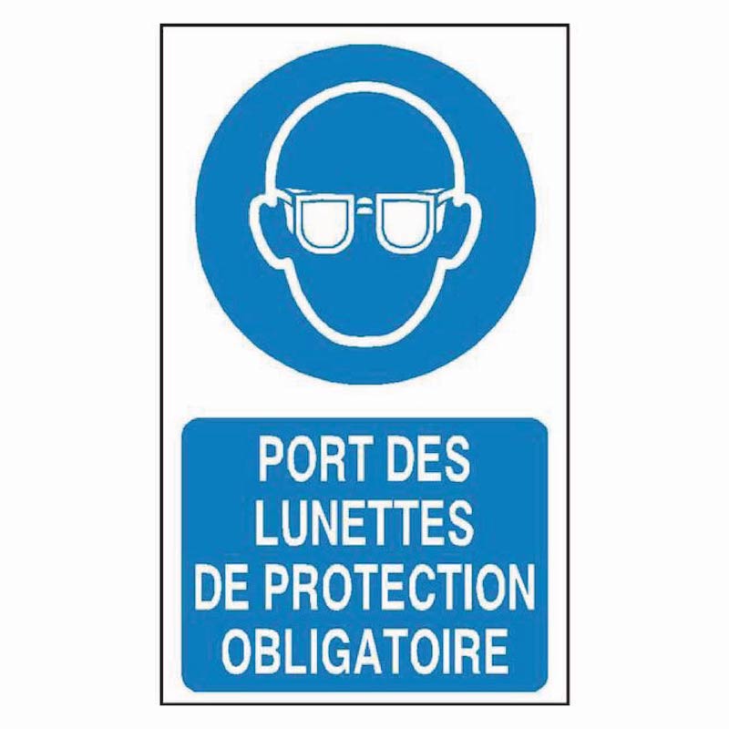 Signalétique port des lunettes de protection obligatoire