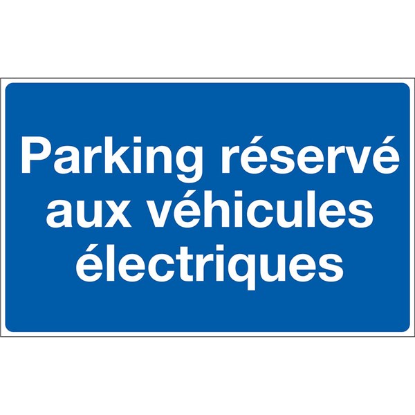 Signalétique parking réservé aux véhicules électriques