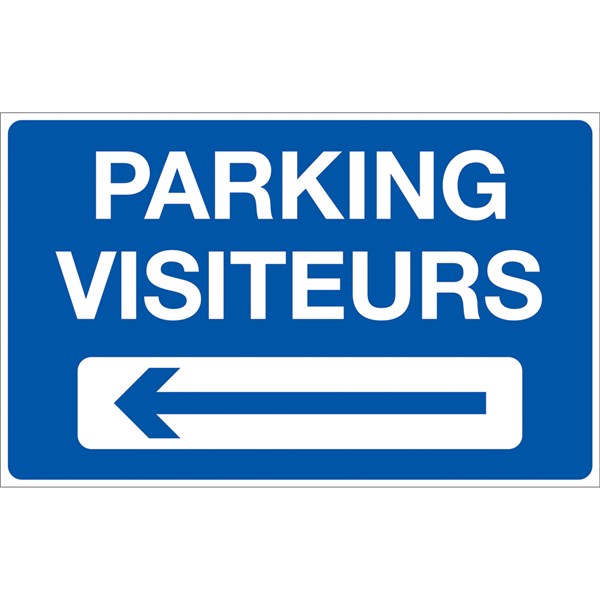 Signalétique parking visiteurs flèche à gauche