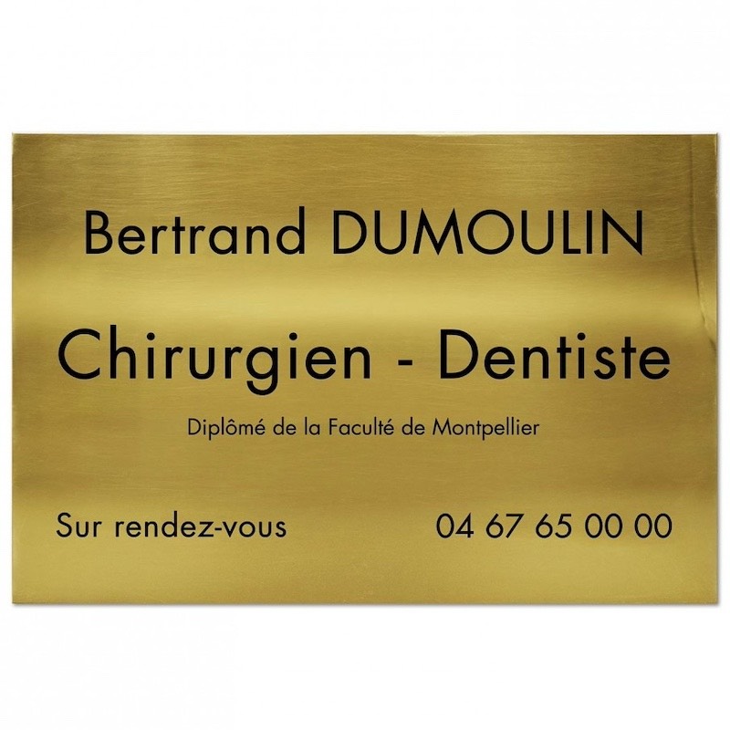 Plaque de profession dentiste aluminium