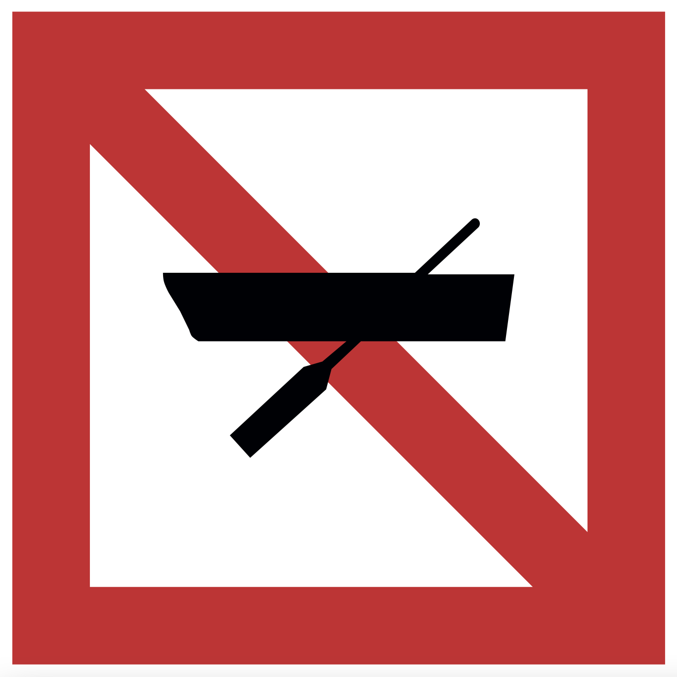 Panneau fluvial A16 "Navigation interdite aux bateaux"