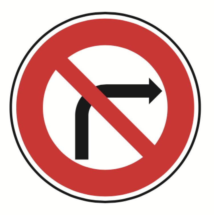 B2b "Interdiction de tourner à droite"