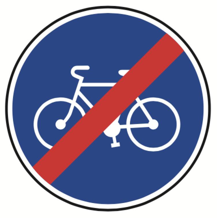 B40 "Fin de piste ou bande obligatoire pour cycle"
