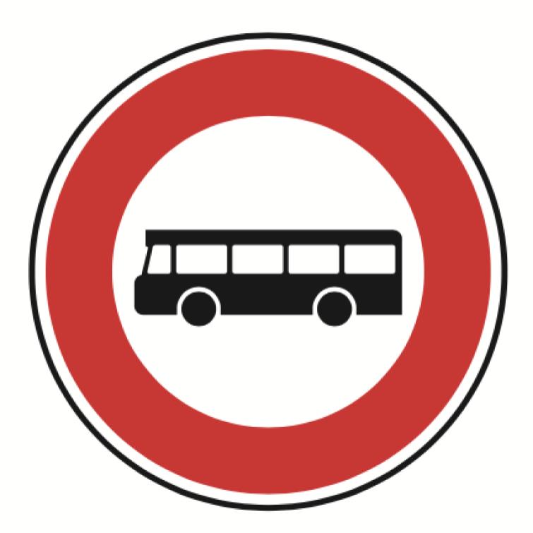 B9f "Accès interdit aux  transports en commun"