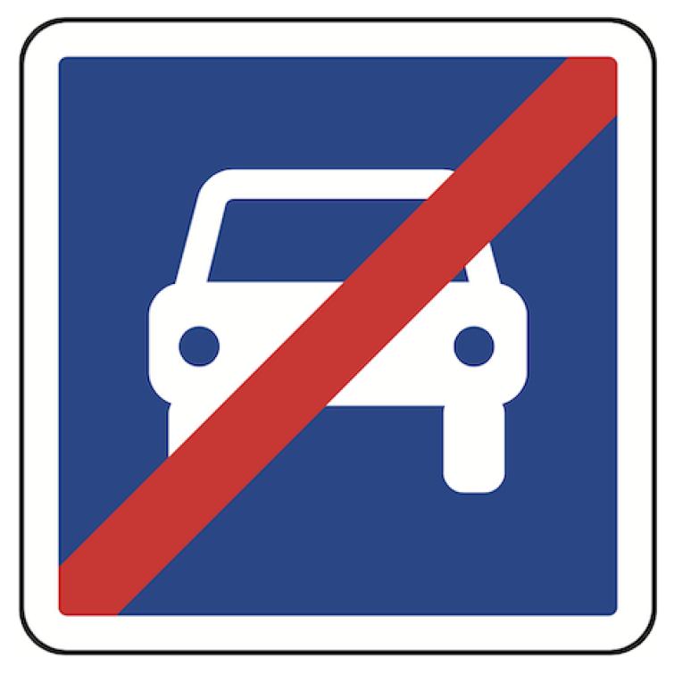 C108 "Fin de route à accès réglementé à la circulation automobile"