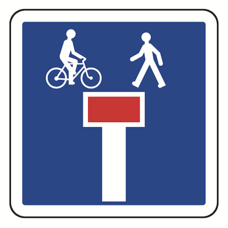 C13d "Impasse comportant une issue pour piétons et cyclistes"