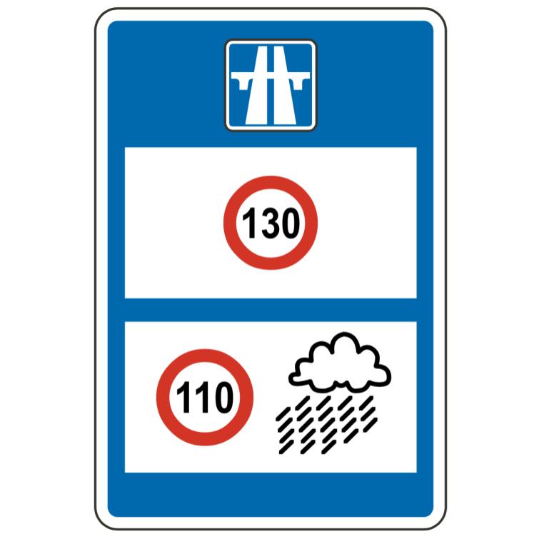 C25b "Indication de limitations générales de vitesse sur Autoroute"