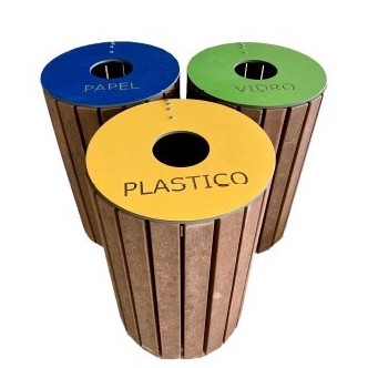 Corbeille extérieure en plastique recyclé Ecopunto
